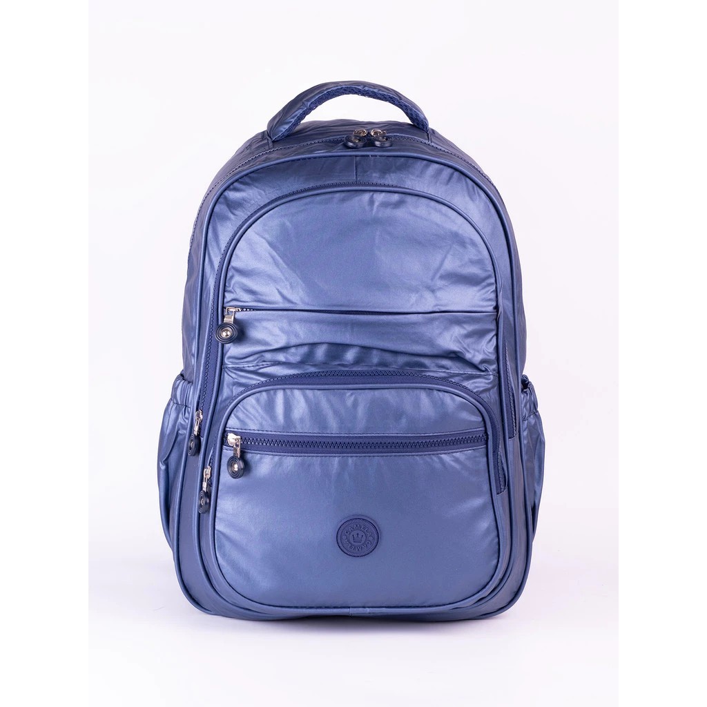 Mochila Feminina Escolar Metalizada Grande Capacidade Viagem Faculdade Multi Camada C-008