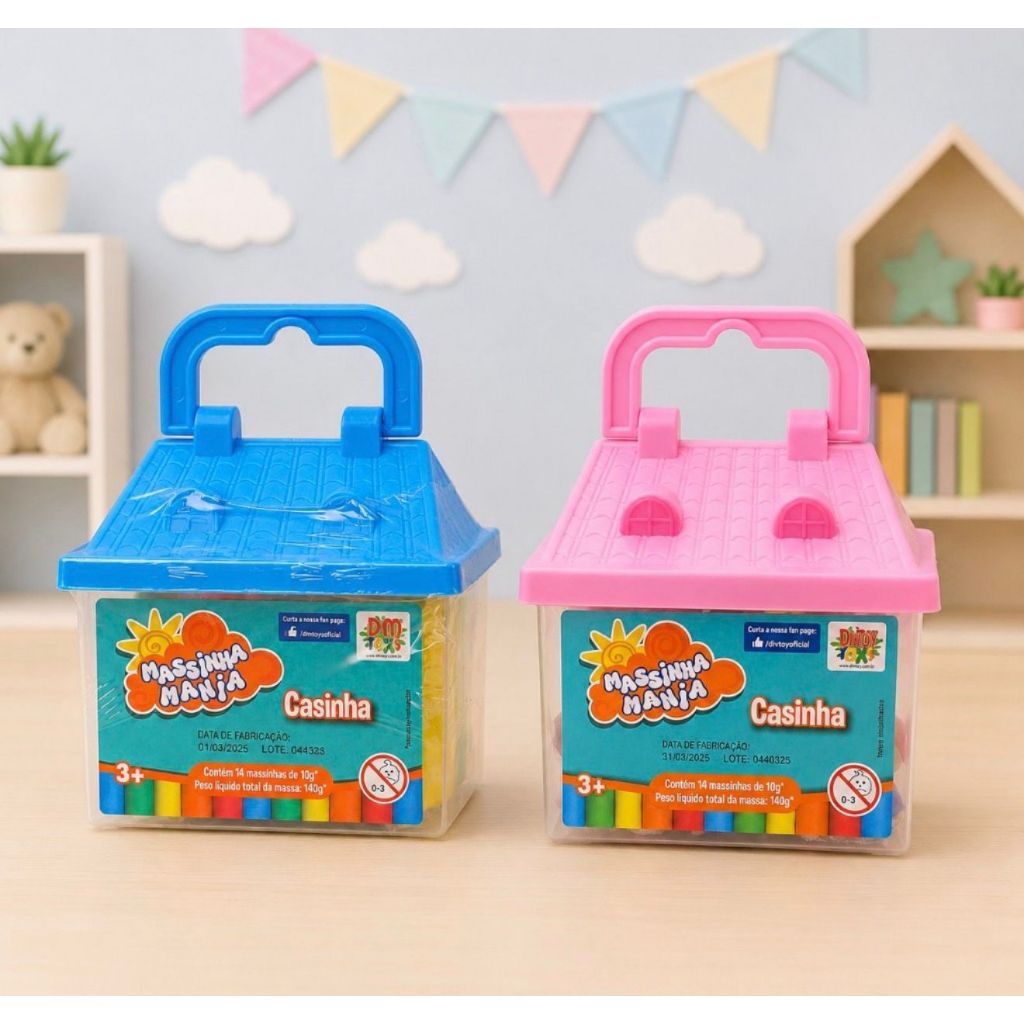 Kit Massinha de Modelar Infantil Maleta com Acessórios Coloridos Brinquedo Educativo Criança