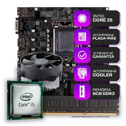 Kit Upgrade, Processador Intel Core i5-3ª, Placa-Mãe 1155, 8GB DDR3