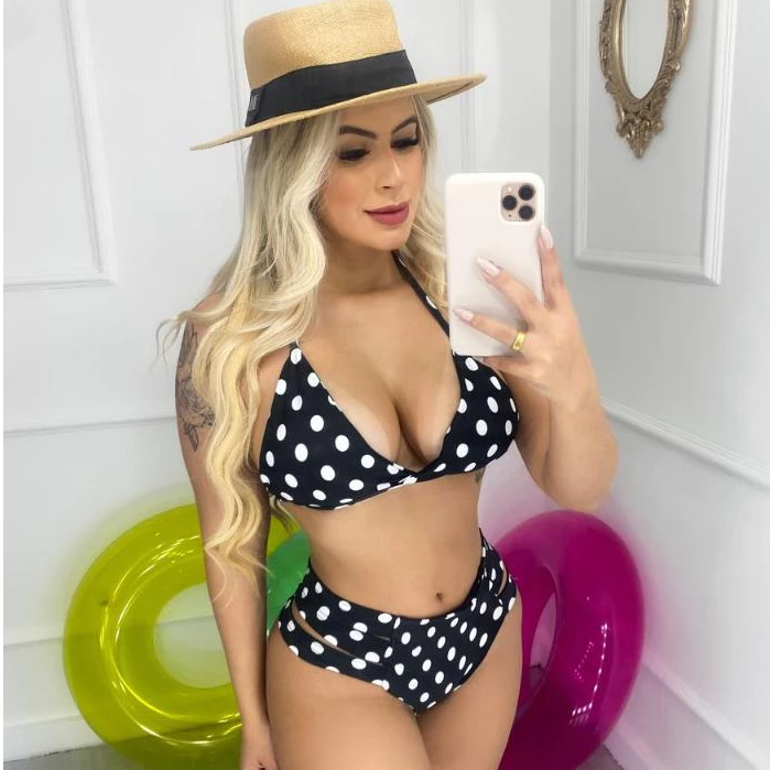 Biquíni feminino moda gringa Hot Pants lançamento Tiras laterais — imagem 1