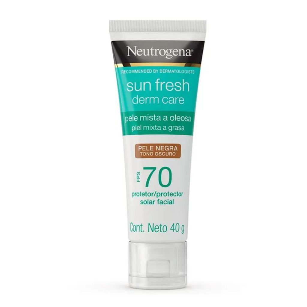 Protetor Solar Facial Para Pele Oleosa NEUTROGENA SUN FRESH® Derm Care Pele Negra FPS 70, 40g