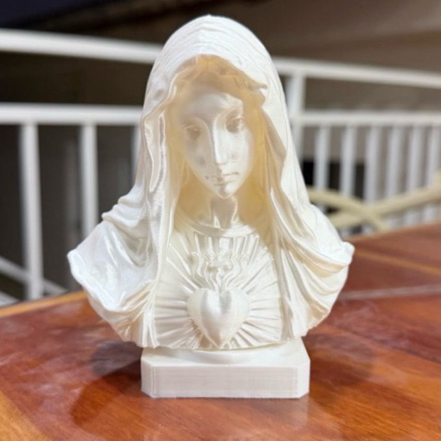 Imagem Nossa Senhora Sagrado Coração de Maria Busto Religioso Católico para Altar Oratório Decoração Presente