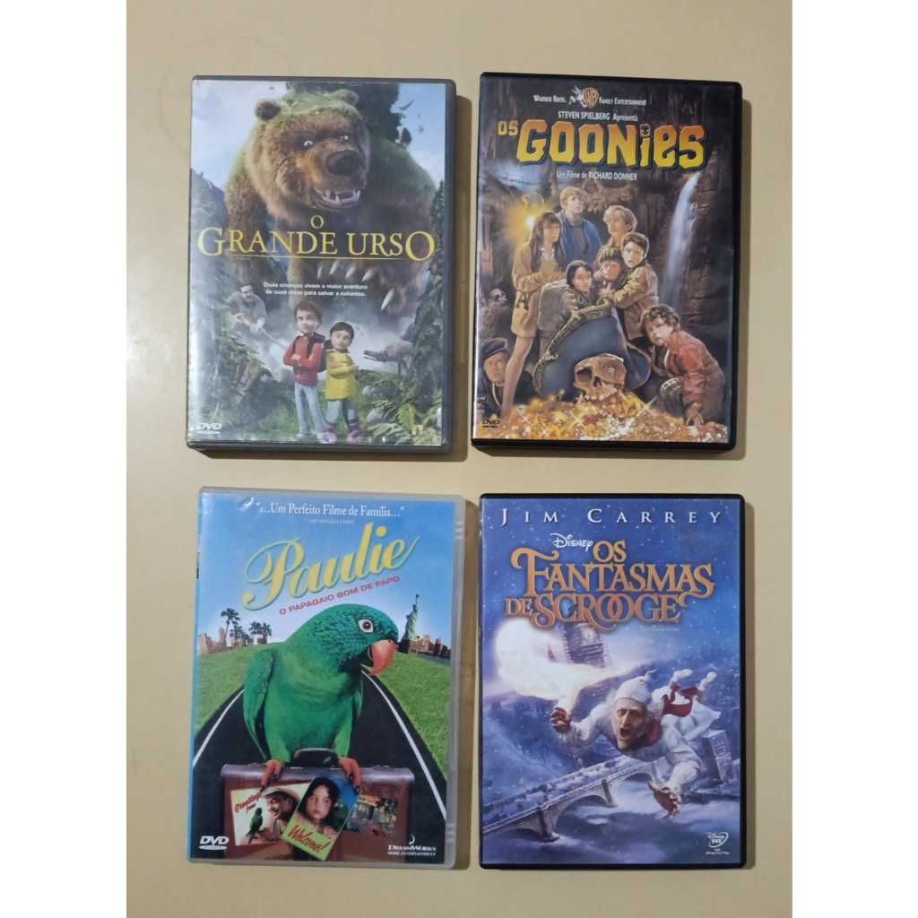 Pacote DVD x 4 - Dvd Os Fantasmas De Scrooge + Paulie O Papagaio Bom De Papo + DVD O GRANDE URSO + dvd os goonies