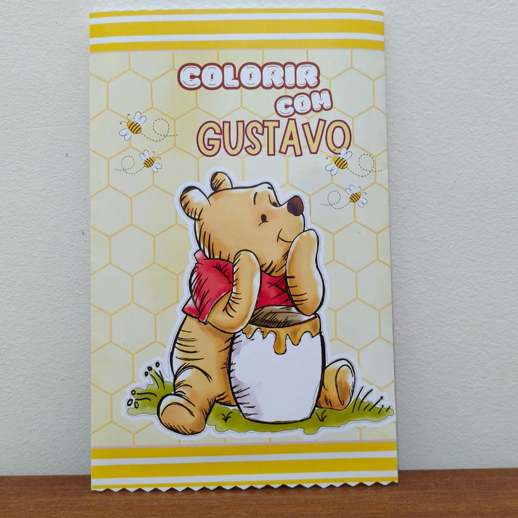 Lembrancinha Festa Infantil Aniversário Kit Cards de Colorir Personalizado Ursinho Pooh Disney FAZEMOS EM TODOS OS TEMAS