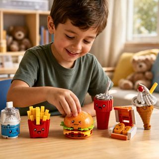 Brinquedo Infantil Interativo De Montar Set Fast Food