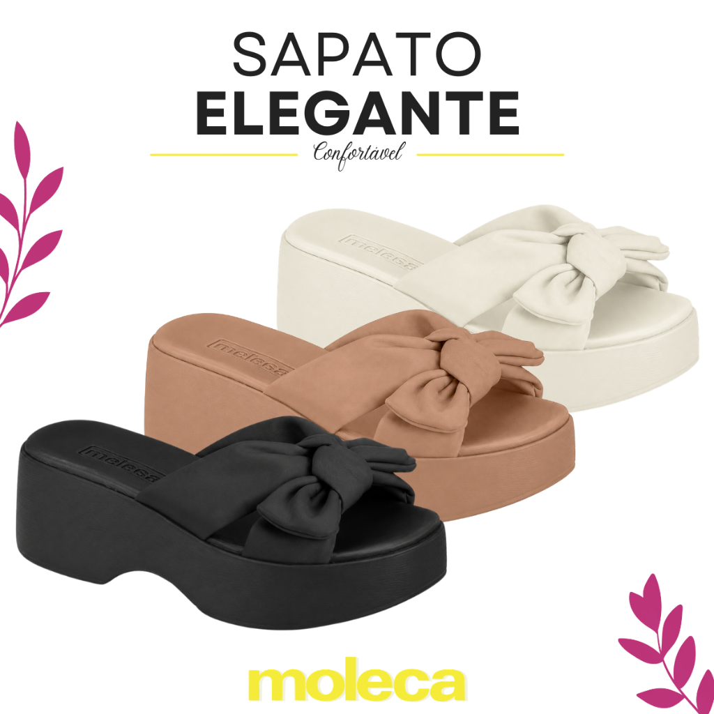 Sandália Feminina Plataforma Moleca Elegante Confortável Macia Dia a Dia Trabalho Leve
