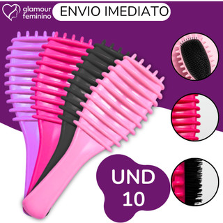 Kit 10 - Escova  Fitagem - Para Definição de Cachos - Cabelos Cacheados - Crespos - Glamour Feminino