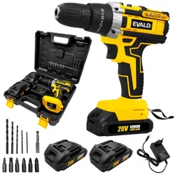 Parafusadeira e Furadeira de Impacto à Bateria 20V PFE-20EVS com Maleta, 2 Baterias e Kit EVALD