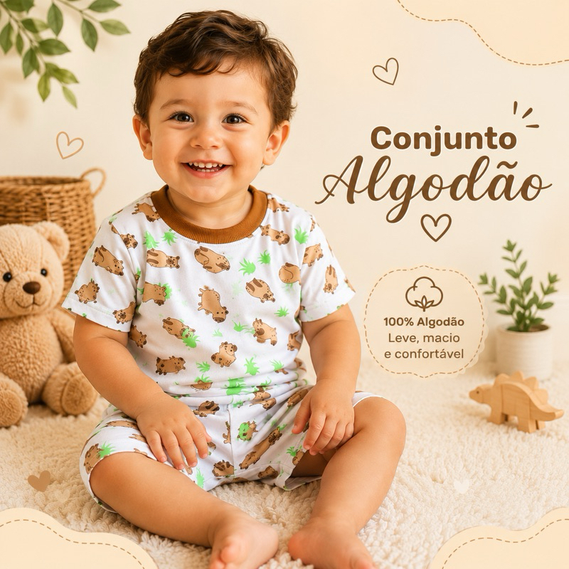 Pijama Infantil de Algodão Macio e confortável ,leve fresquinho ,conjunto para Menino e Menina ,excelente acabamento .