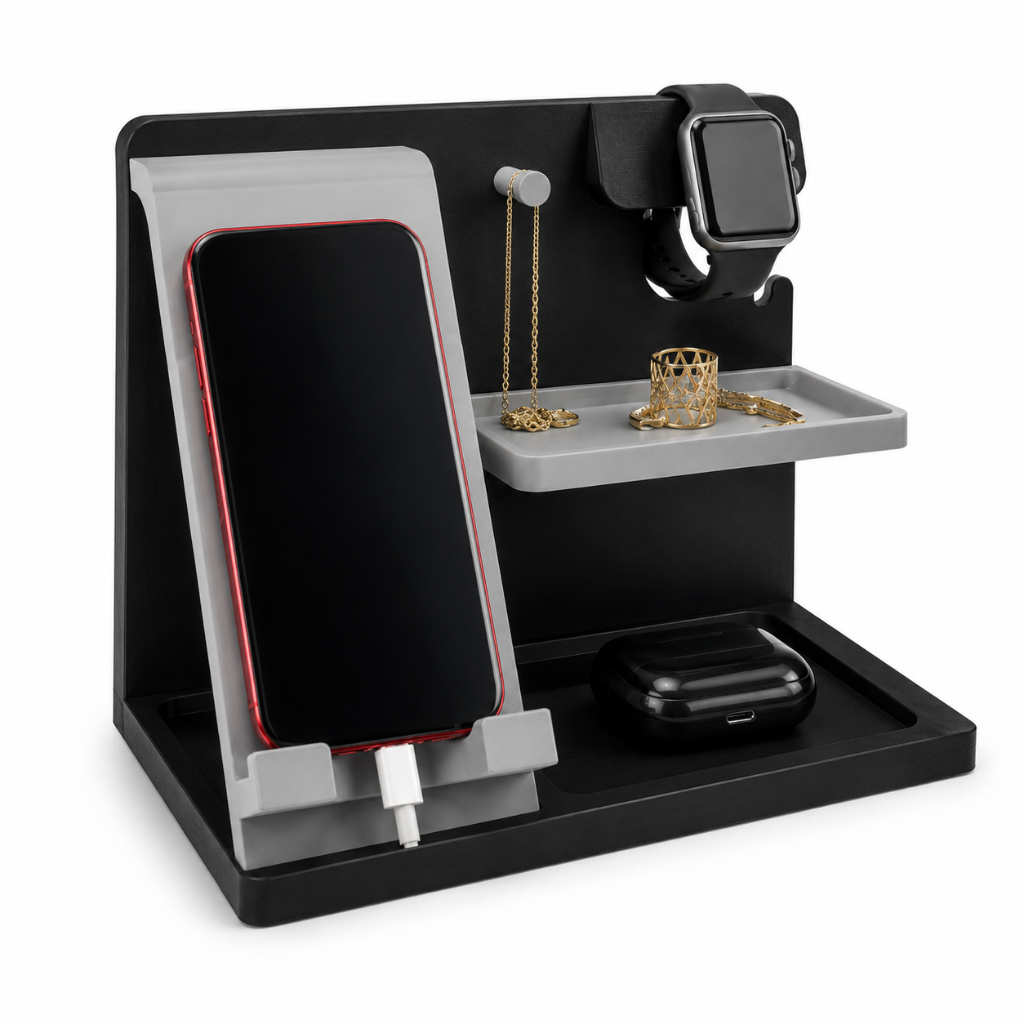 Organizador de Cabeceira para Celular Óculos Relógio Porta Objetos Mesa de Cabeceira Multiuso