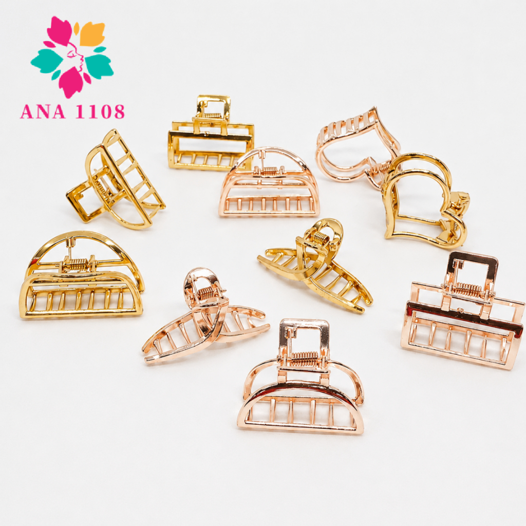 KIT 12 peças Piranha  P  média Dourada e  rose de metal vários modelos blogueira