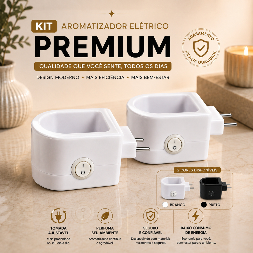 Imagem KIT 2 DIFUSOR ELÉTRICO  De Ambiente Bivolt 30ml Maior Poder de Exalação AROMATIZADOR