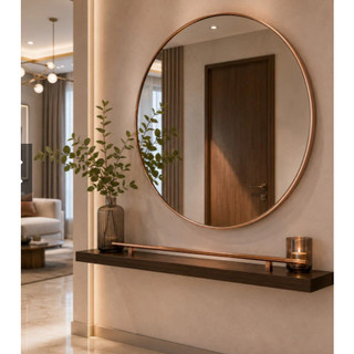 Espelho Redondo Decorativo Moldura Maleável 60cmPrata ou Dourado 60cmPrata,60cm