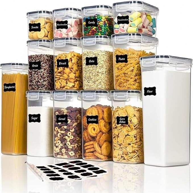 Kit14 Potes Herméticos Organizador Porta Mantimentos Armário Despensa Cozinha Alimentos Transparente