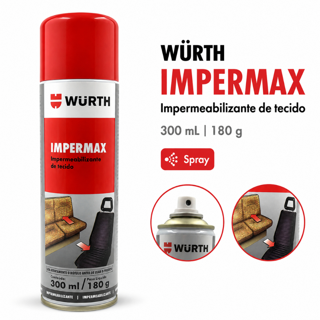 IMPERMEABILIZANTE DE ROUPAS e TECIDO EM SPRAY 300ml WURTH IMPERMAX