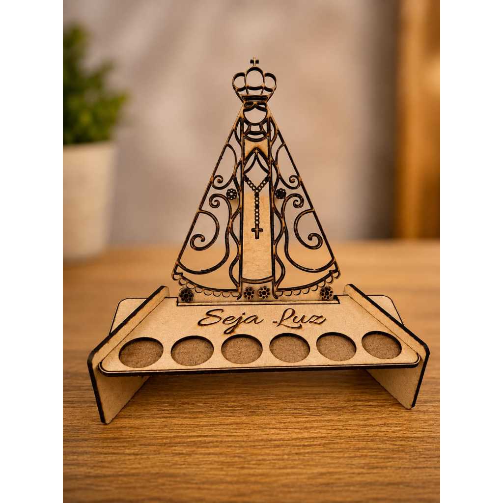 Porta velas personalizado| Nossa Senhora Aparecida| Suporte para velas| Religioso