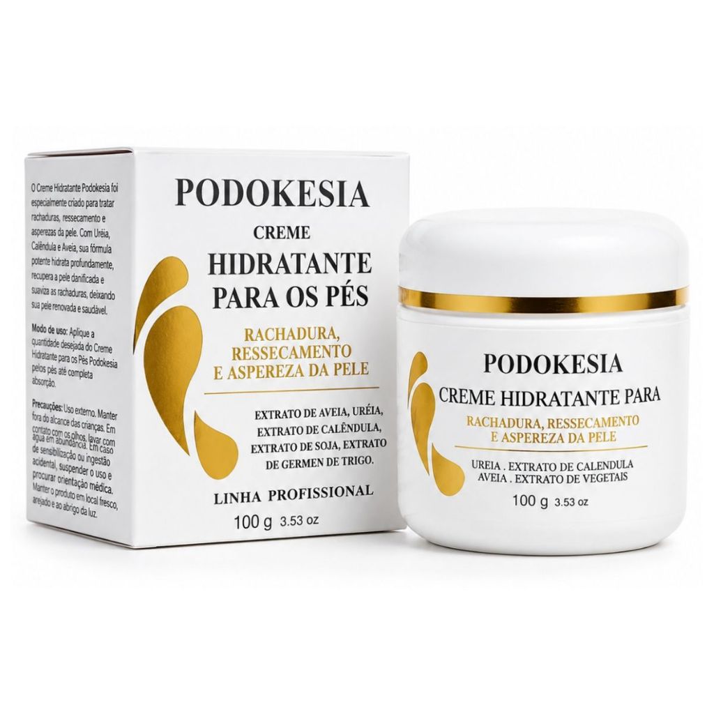 Creme Hidratante para os pés rachadura ressecamento e aspereza da pele Podokesia Linha Profissional 100g Cuidado dos Pés