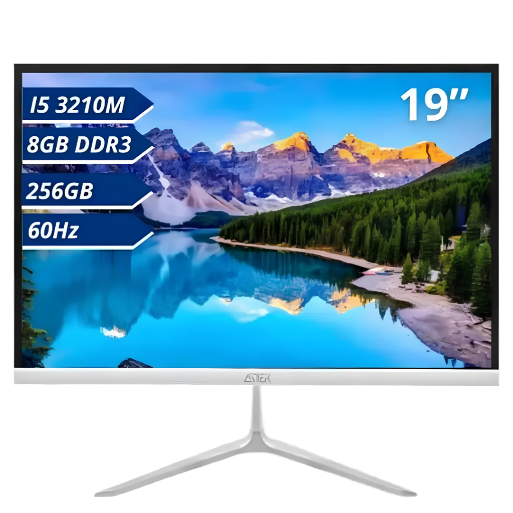 PC All In One Intel Core i5 8GB RAM SSD 256GB Tela 19" WiFi HDMI Para Escritório Casa Estudo