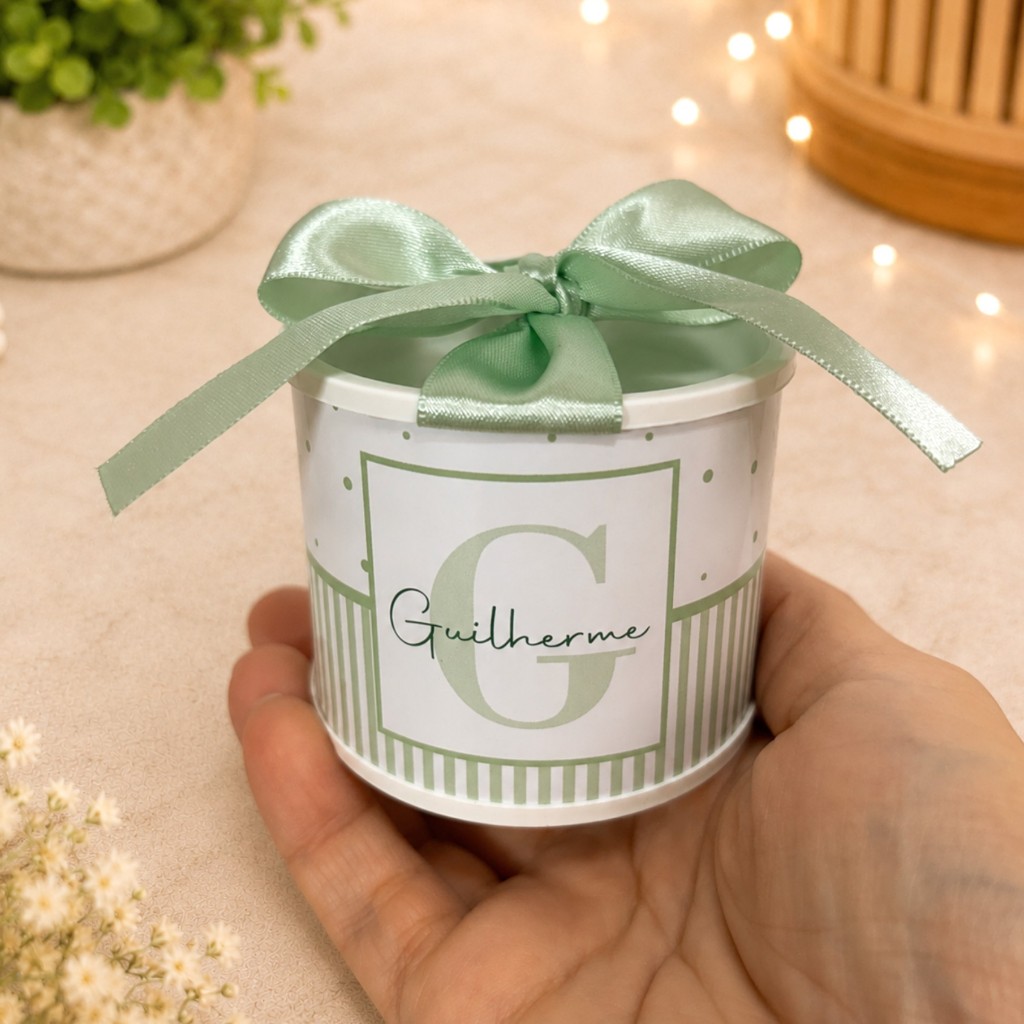Kit Tubolata Personalizada 5x6 com Nome e Inicial – Lembrancinha Maternidade Chá de Bebê e Aniversário