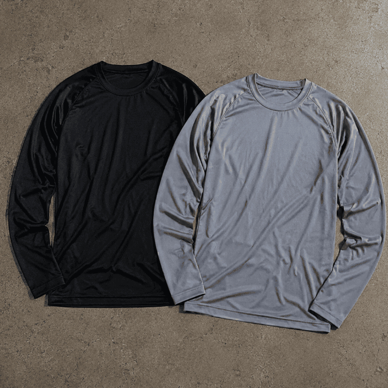 Kit 2 Camiseta Masculina Dry Fit Manga Longa Respirável Proteção UV Academia Fitness