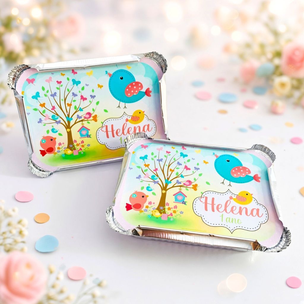 Marmita Personalizada Tema JARDIM ENCANTADO | Lembrancinha de Aniversário Infantil | Marmitinha Festa JARDIM