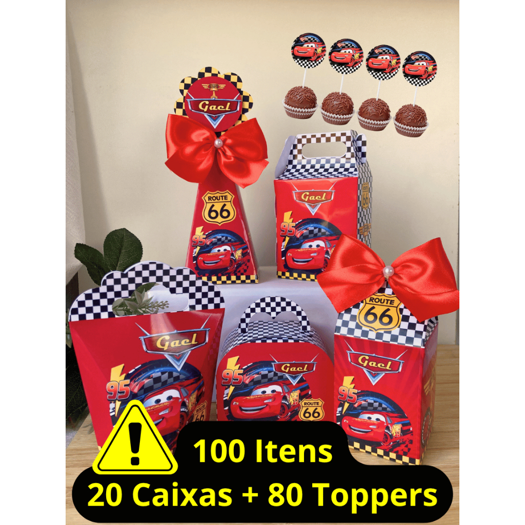Kit Festa Personalizado Carros Masculino Infantil Caixinhas Mimo Topo Topper Doce Lembrancinha Aniversário
