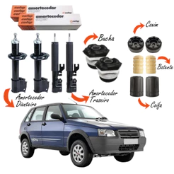 Kit Amortecedores Dianteiro Traseiro Cofap Uno Way 1.0 08/13