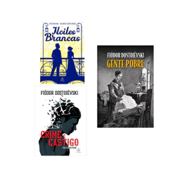 Kit 3 Livros Fiodor Dostoievski Noites Brancas, Crime e Castigo, Gente Pobre Clássicos Russos