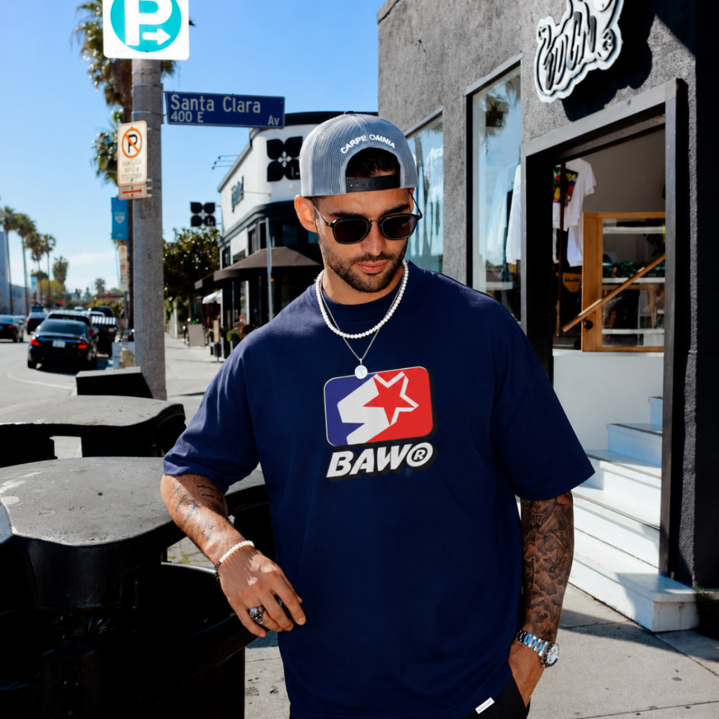 Camiseta BAW AMERICANA unissex oversized streetwear camisa