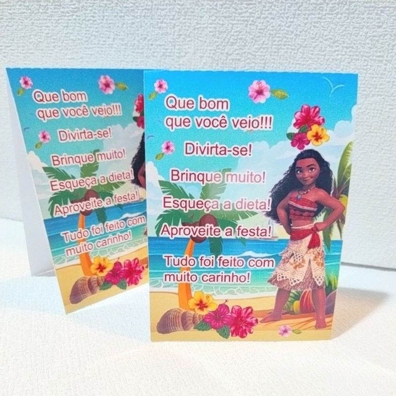 Plaquinhas Agradecimento /centro de mesa Moana , decoração de mesa festa infantil ,diversos temas