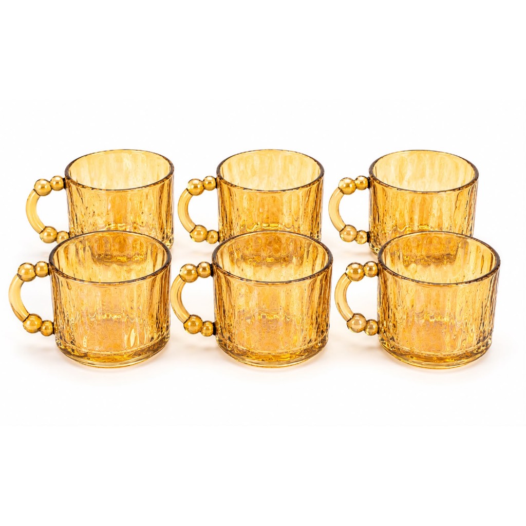 Jogo De Xícaras Café e Chá Dourada Kit com 06 Coffe Cup