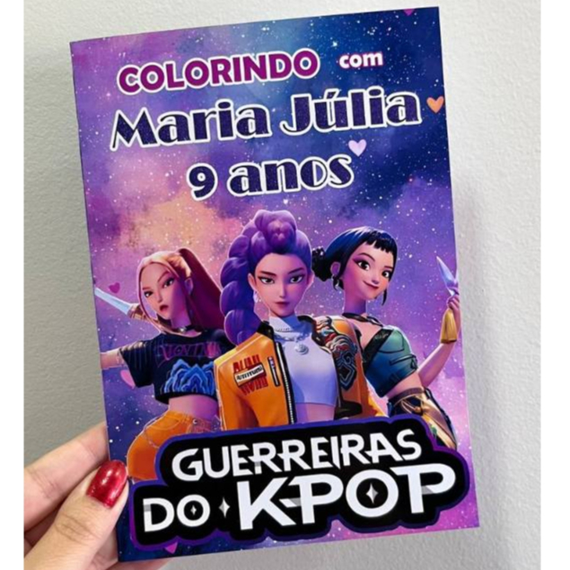 Revistinha de colorir GUERREIRAS DO KPOP - Livrinho de colorir personalizado HUNTRIX - lembrancinha de aniversario