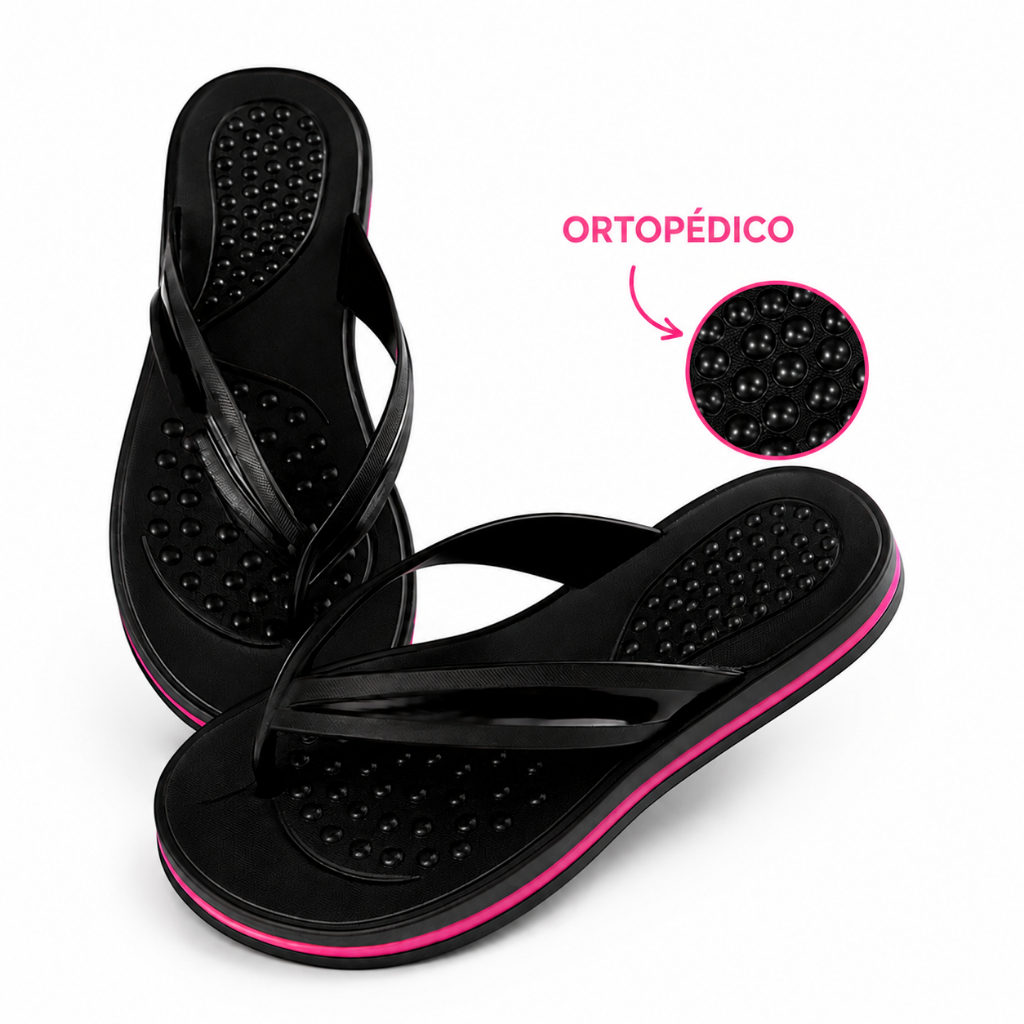 Chinelo Feminino Ortopédico SL Rasteirinha Confortável Antiderrapante Lançamento