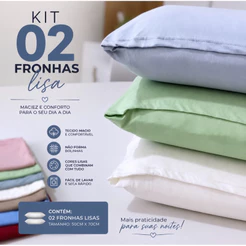 Kit com 2 Fronhas Lisa em Malha 100% Algodão Gold Home