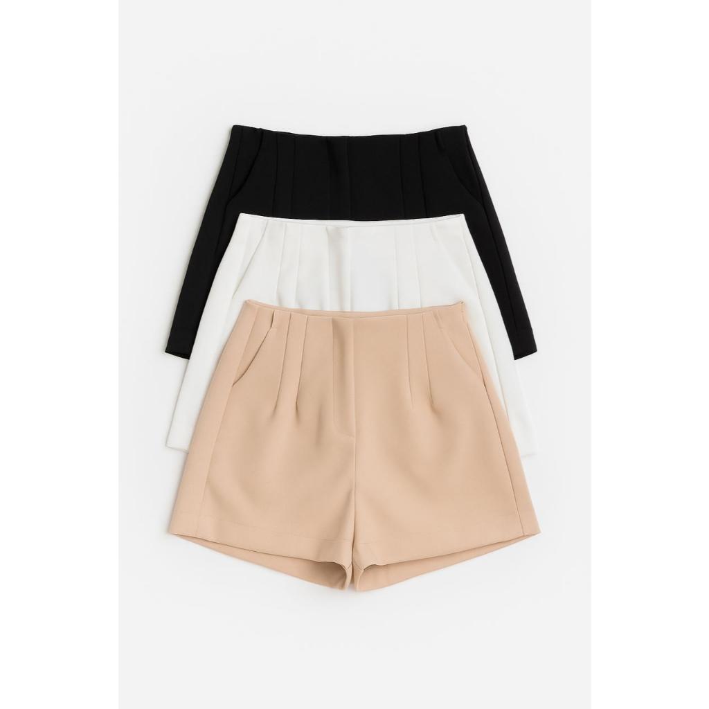 Short Alfaiataria Feminino com Ziper invisivel na Lateral Cintura alta moda Verão