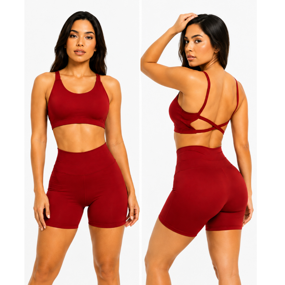 Conjunto Academia Feminino Conjunto Top E Short Look Academia Feminino Conjunto Para Treino Conjunto Musculação REF1178