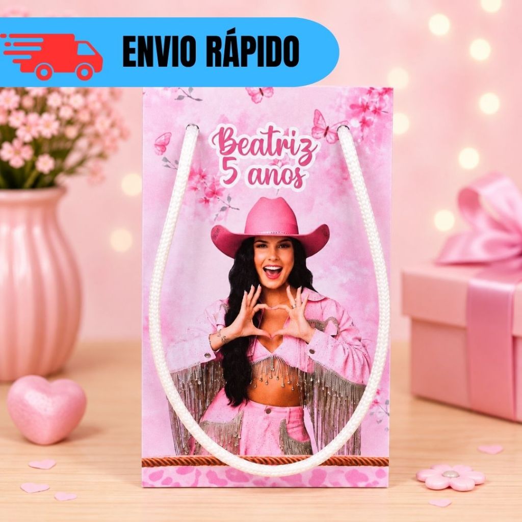ENVIO RAPIDO Kit 10 a 30 Sacolinhas Personalizada Boiadeira Ana Castela Lembrancinhas Festa Infantil Aniversário