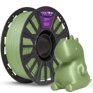 Filamento PLA Verde Oliva Velvet 1Kg 1,75mm Efeito Aveludado Impressora 3D FDM Voolt3D Oficial