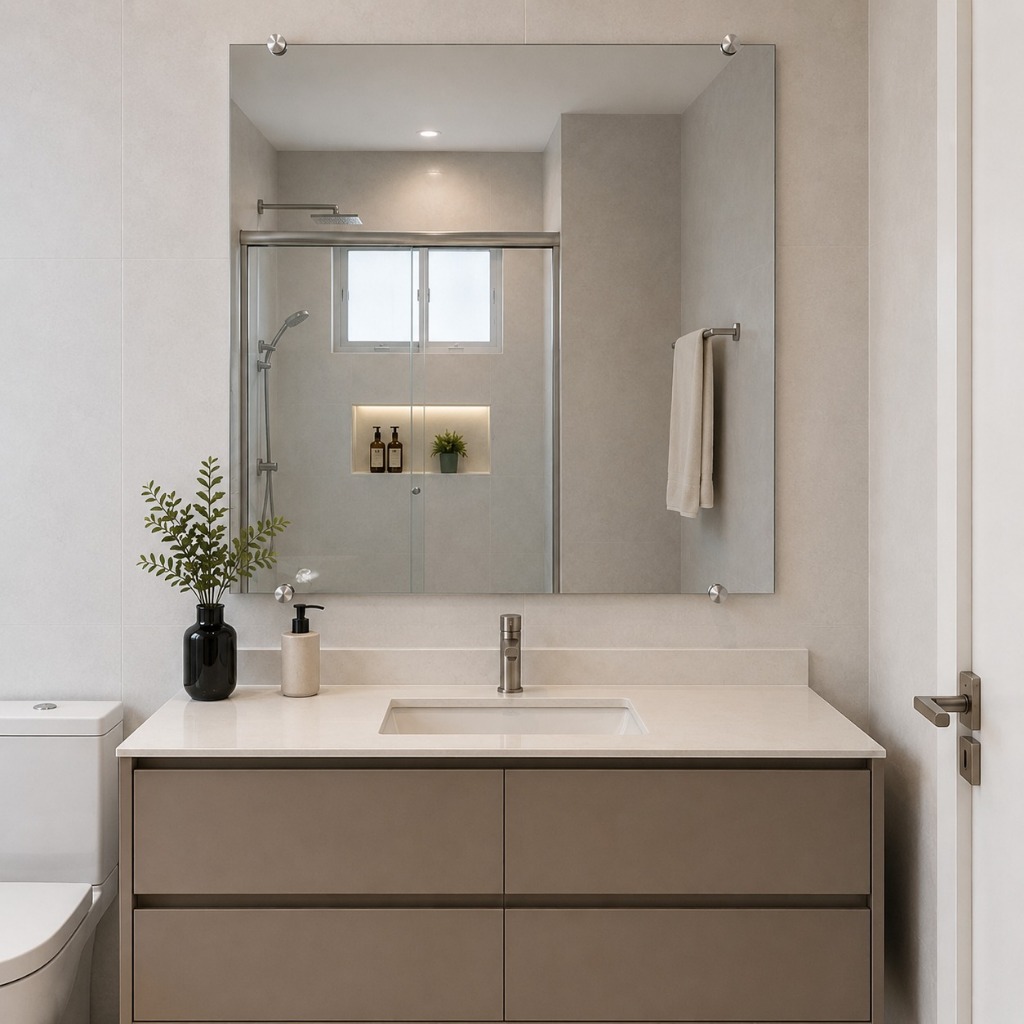 Espelho 100x80 Grande Lapidado Para Quarto/Sala/Banheiro Barbear/ Maquiagem Penteadeira Decorativo