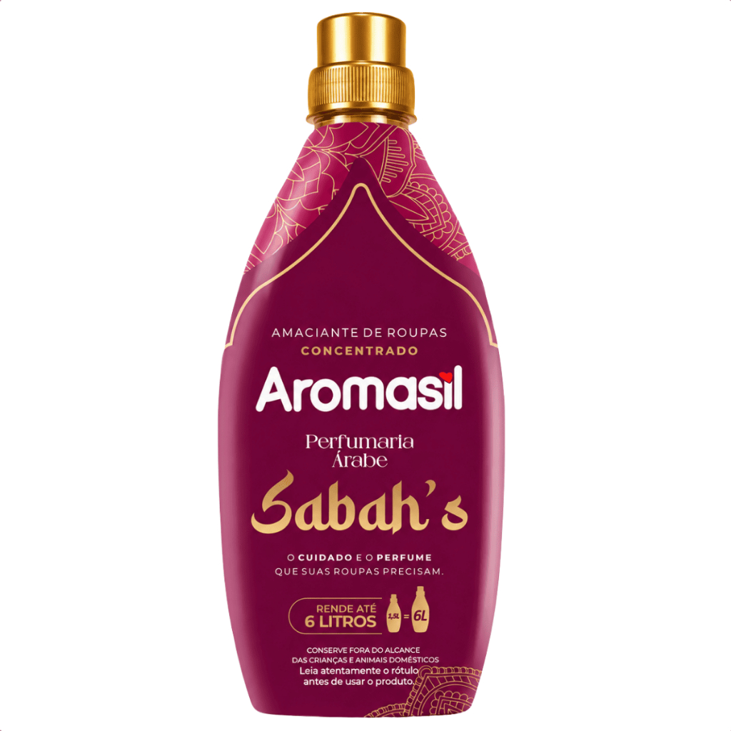 Amaciante Concentrado Aromasil Sabah's 1,5L Perfumaria Árabe para Roupas Macias Suaves