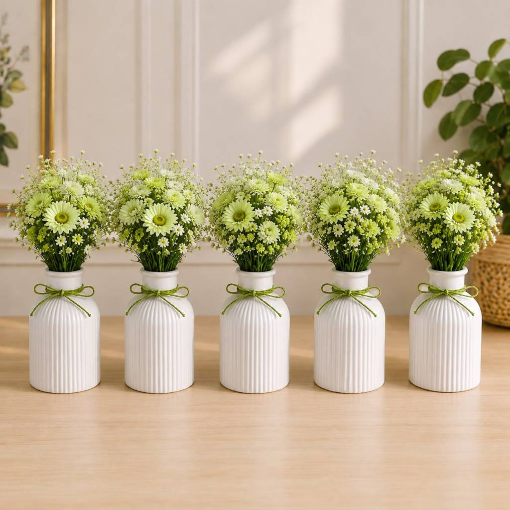 Kit com 15 vasos de gesso para centros de mesa, decoração, aniversários, chás de bebê e casamentos