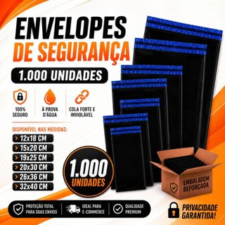 Kit 1000 Envelopes Segurança Embalagem De Envio Saco Inviolável Saquinho Correios Envelope Plástico para Envio
