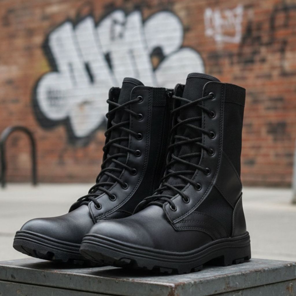Bota Coturno Militar Solado TR Antiderrapente Impermevel Couro Alta Qualidade — imagem 2 de 2