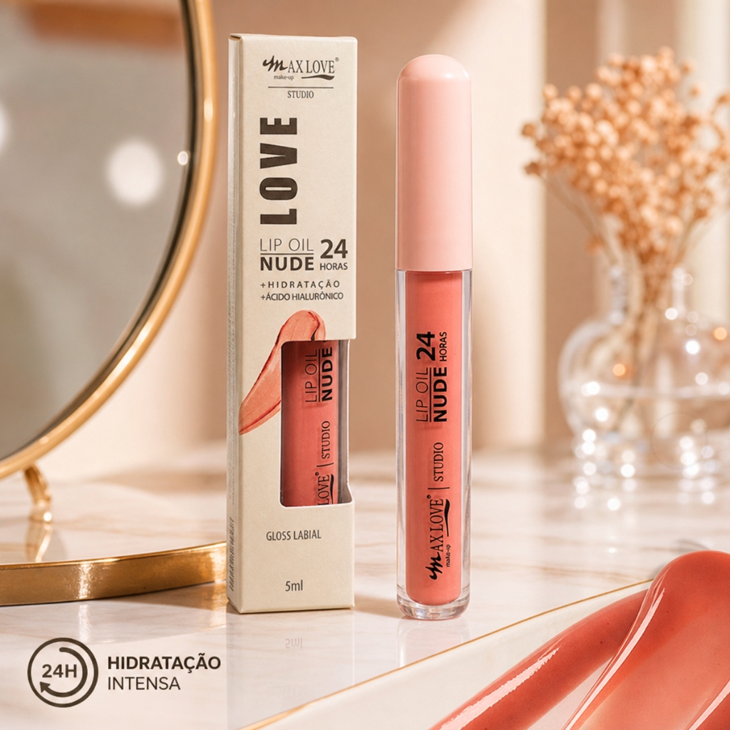 Gloss Labial Lip Oil Max Love Hidratação Ácido Hialurônico Vitamina E Manteiga De Karité D-Pantenol