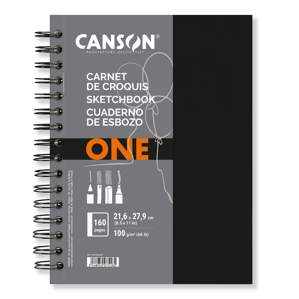 Bloco Espiral Sketchbook Canson One 80 Folhas A4 100g/m2