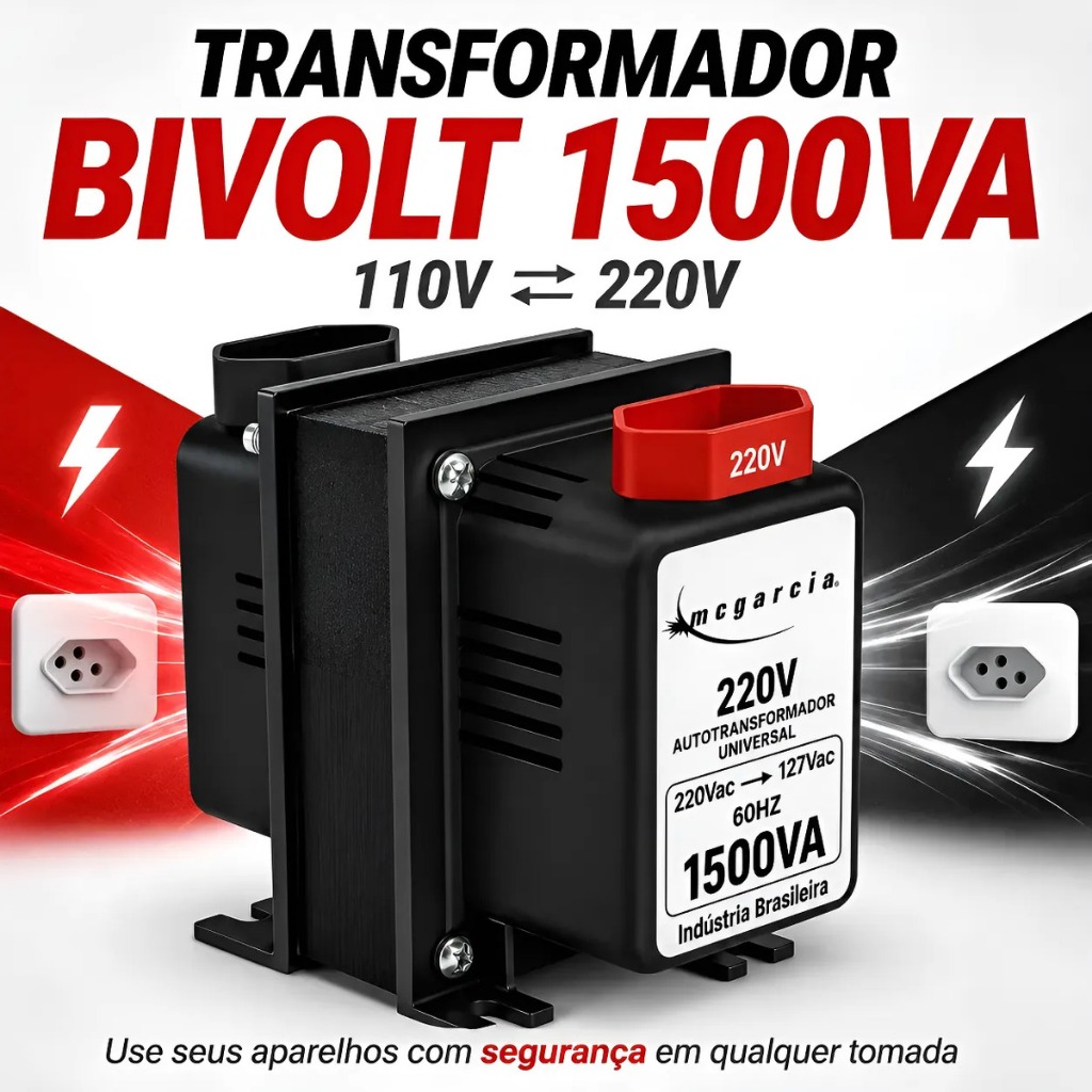Transformador Bivolt 1500VA 110V 127V 220V Conversor de Voltagem Autotransformador Universal Para Aparelhos Eletrônicos