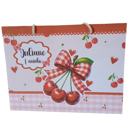 PEGUE E MONTE Sacolinha/Bolsinha  Personalizada para Festa CEREJINHA  Mimos Lembrancinhas Surpresa