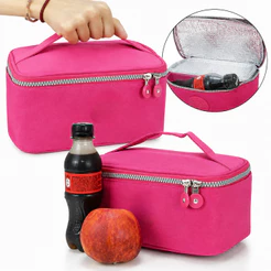 Bolsa Térmica com Alça de Mão para Marmita Com Forro Interno Reforçado Lancheira Média Fitness com Bolsa