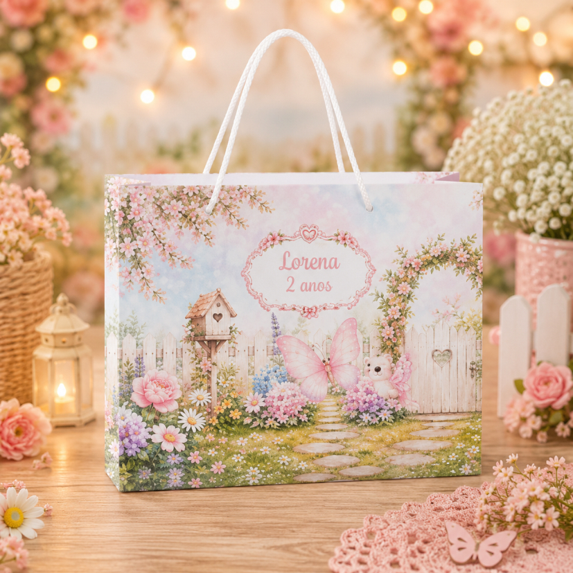 Sacolinha Personalizada Jardim Encantado para Aniversário • PEGUE E MONTE  • Envio Rápido 🎉