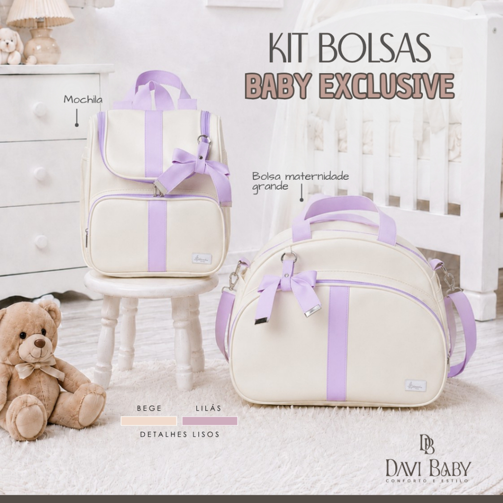 Bolsa Maternidade Kit 2 Peças Bolsa G Mochila Luxo Térmico Impermeável Davi Baby — imagem 2 de 2